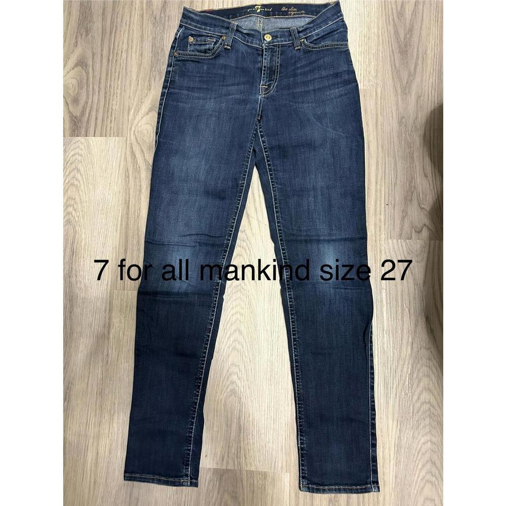 7 For All Mankind Women's Jeans Size 27 Dark Wash Skinny‎